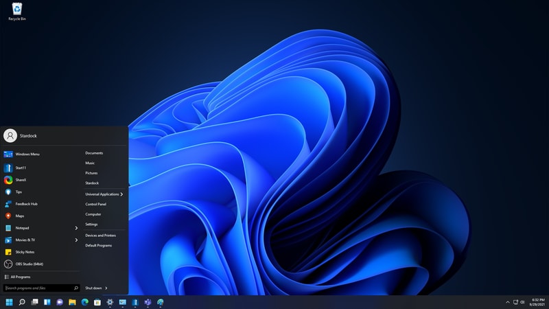 Windows 7 style Start menu