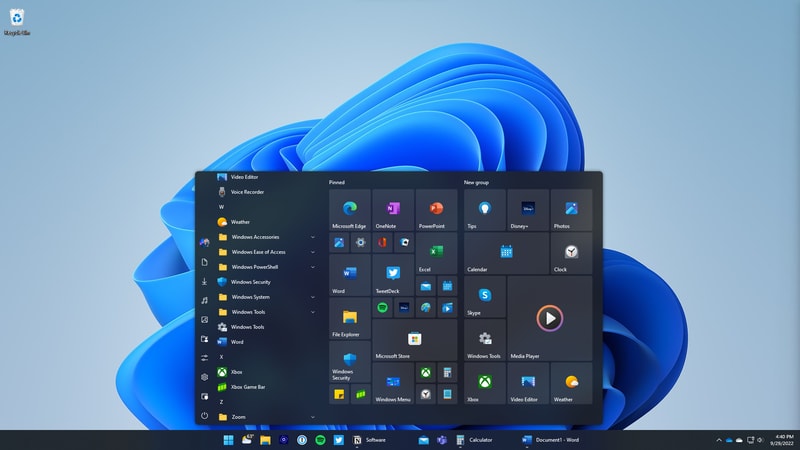 Windows 10 style menu on Windows 11