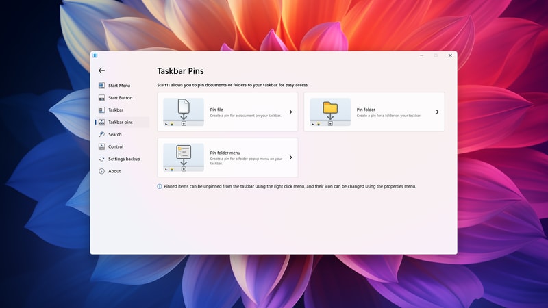 Pin documents or folders to taskbar